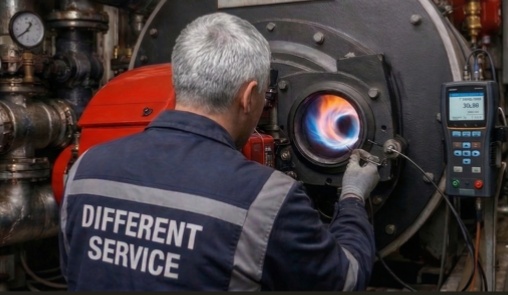 Έλεγχος φλόγας καυστήρα σε λεβητοστάσιο Αθήνα